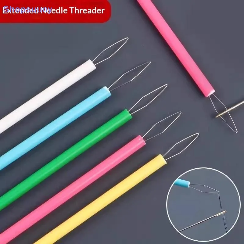 [SU]10Pcs Leader Beader Threading Needle Sewing Tools Cylindrical Colorful Needle Threader Sewing Threader DIY Accessories[SU]