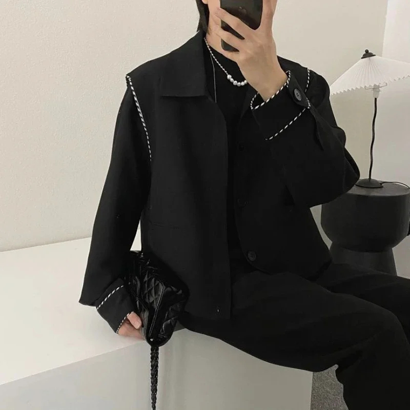 Oversize Coat Plus Big Size Black Male Blazer Single Breasted Men\'s Suit Jackets Premium High Quality Original Simple 2024