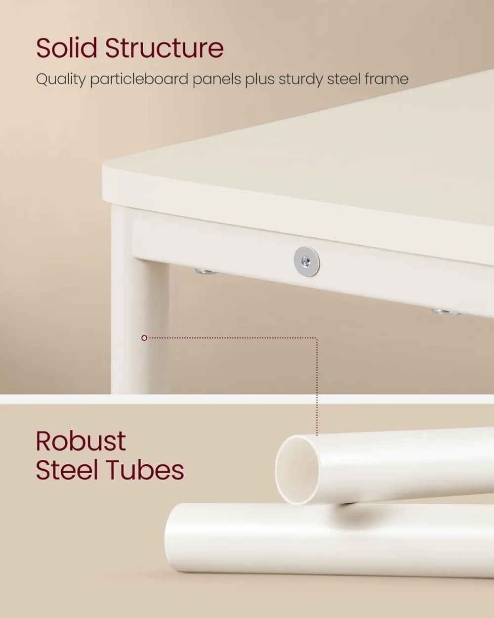 Compact Side Table with Charging Station, 3-Tier Nightstand for Small Spaces, Cream White