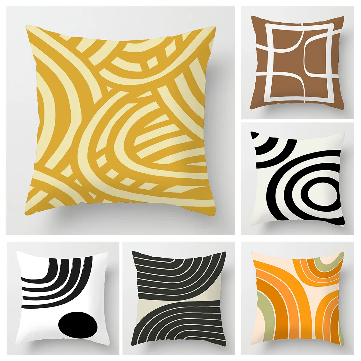 Scandinavian Abstract Style Pillow Cover 18x18/20x20 inches - Geometric Print Cushion Cover Home Decor Gift Pillow Cover