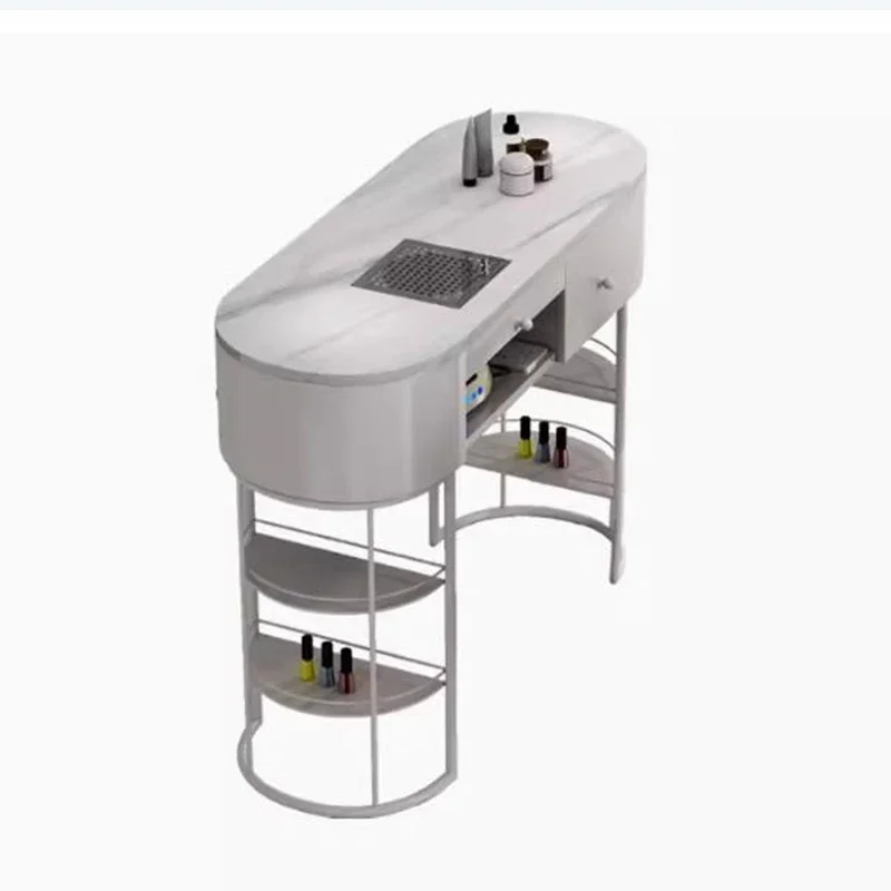 Nordic Marble Tabletop Manicure Table Storage Dressing Multifunction Vacuum Cleaner Nail Tables Cream Style Salon Furniture LLMT