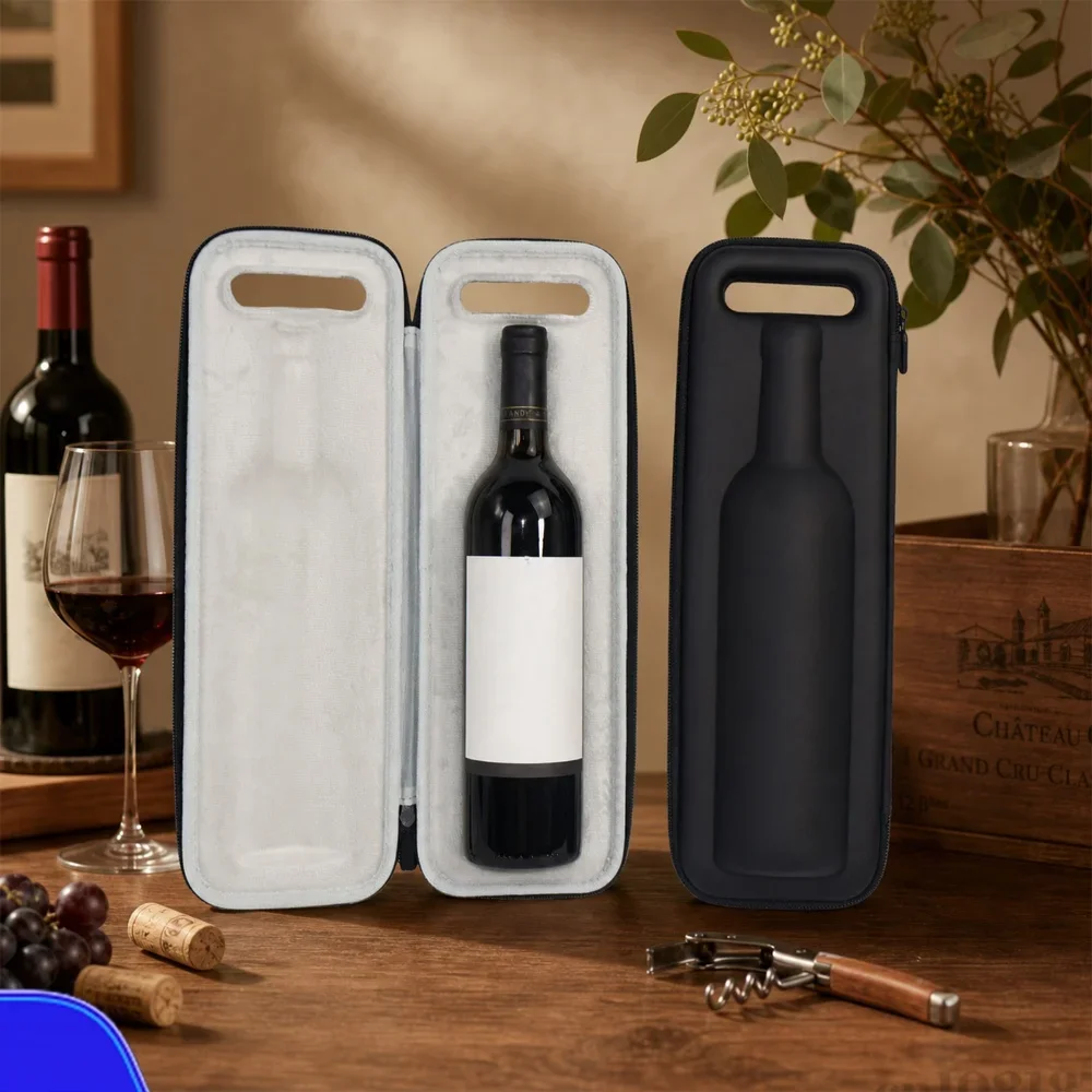 High Quality Hard Shell Wine Bottle Case 750ML Protective Insulated Wine Bottle Bag Duarable Portable Shock-Absorbing Wine Cover
