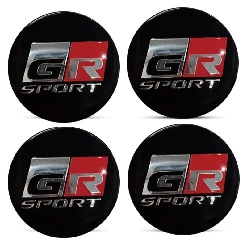 4pcs 56mm Car Tire Wheel Center Hub Caps Emblemem Sticker car Accessories For Toyota GR Sport Gazoo Racing Yaris 86 Corolla RAV4