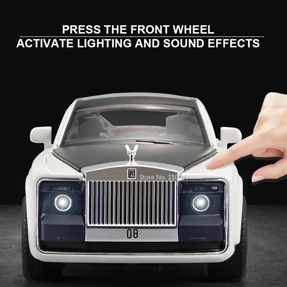 1:32 Rolls-Royce Sweptail Toy Car Models Miniature SUV Alloy Diecast 4 Doors Opened Pull Back Sound Light Vehicle Toys Kid Gifts