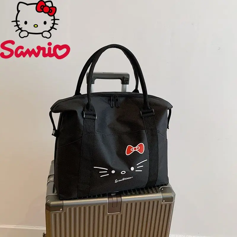 HelloKitty New Women's Travel Bag Large Capacity Hand Luggage Storage Packet Cartoon Versatile Short Distance Boarding Package
