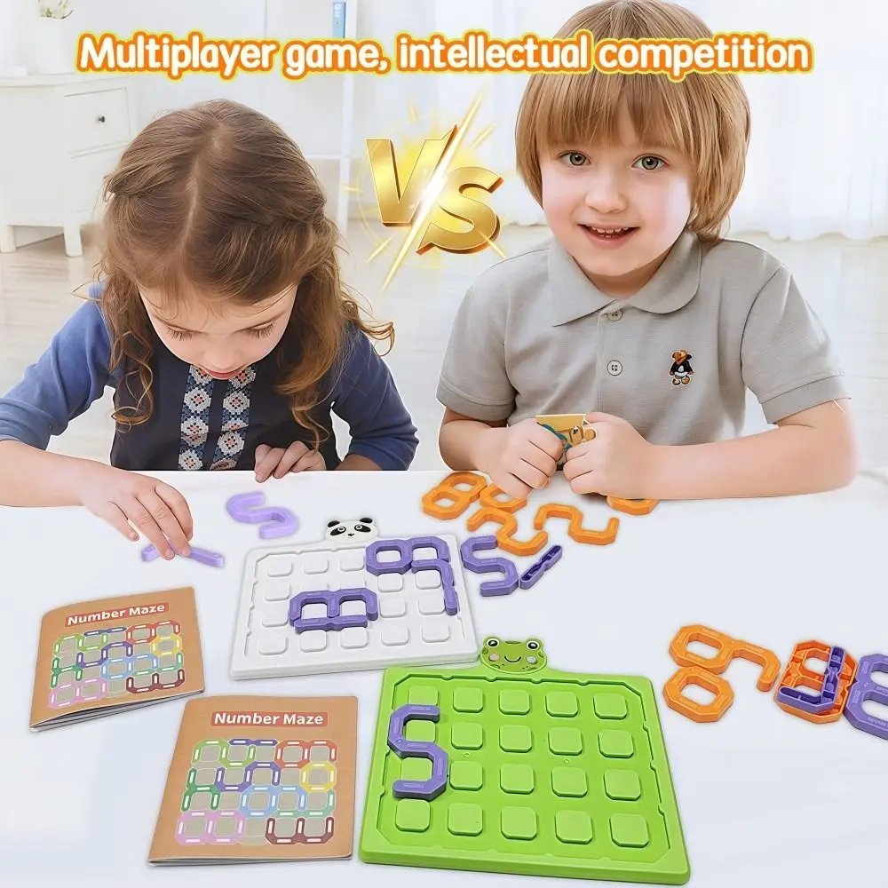 Quebra-cabeça digital de desenho animado, jogo numeber, treinamento cerebral, labirinto, placa de quebra-cabeça, educação precoce, formato multifuncional, bloco de correspondência