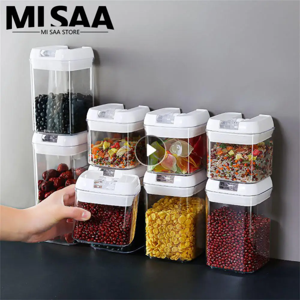 Plastic Food Storage Container Vacuum Technology Tea Tank Durable Easy-to-clean Versatile Air-tight Kitchen Box Bulk Sealed Jar