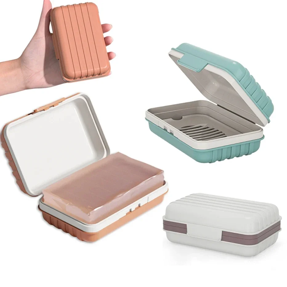 Portable Travel Soap Storage Box, Suporte do chuveiro do banheiro com dreno, Sabonete em lavanderia, Rack impermeável, Bandeja para armazenamento de