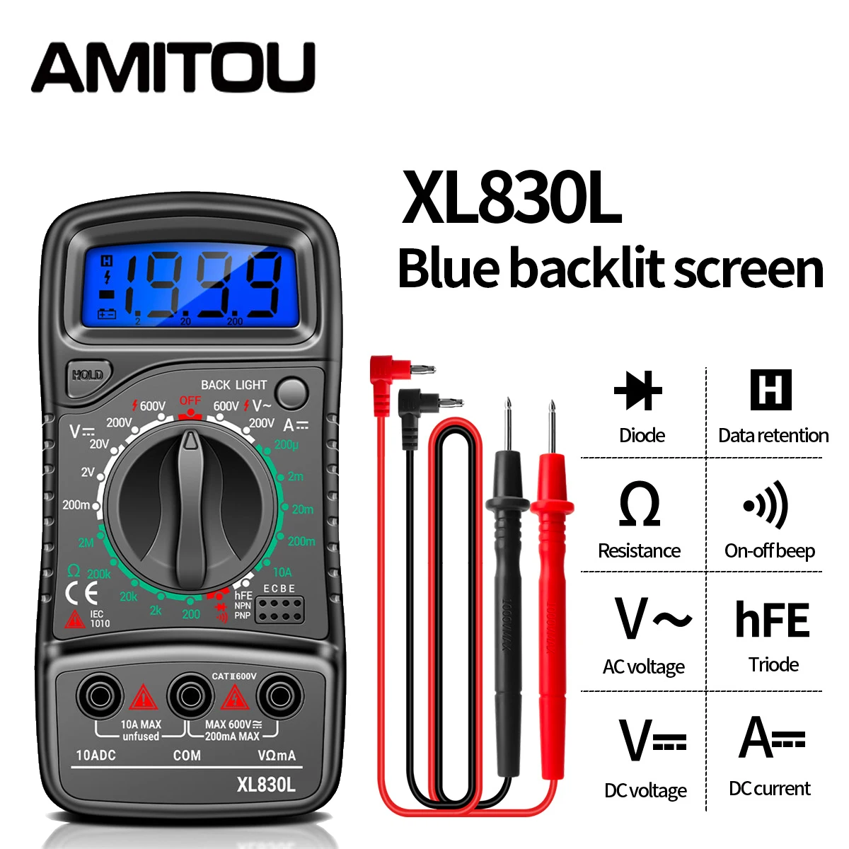 

AMITOU XL830L мультитестер цифровой транзисторов мини мультиметр мини вольтометр амперметр мультиметры профисионал инструмент электрика авто multimeter указатель напряжения тестор напряжения измерительные приборы