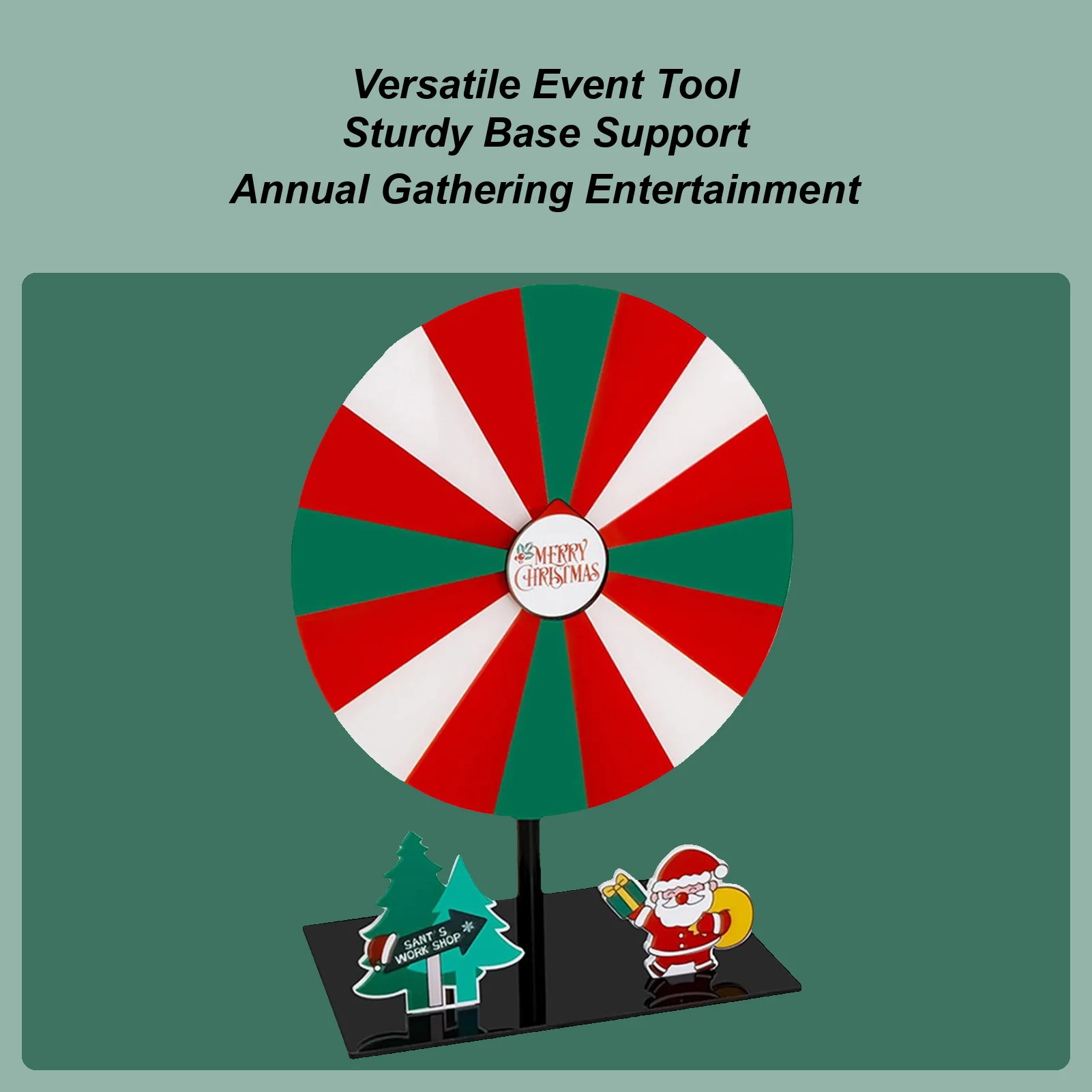 

Акриловое призовое колесо Санта-Клауса, 16-слотовое стираемое цветное вращающееся колесо с подставкой, игра для питья для призов, вечеринки, ресторана, бара