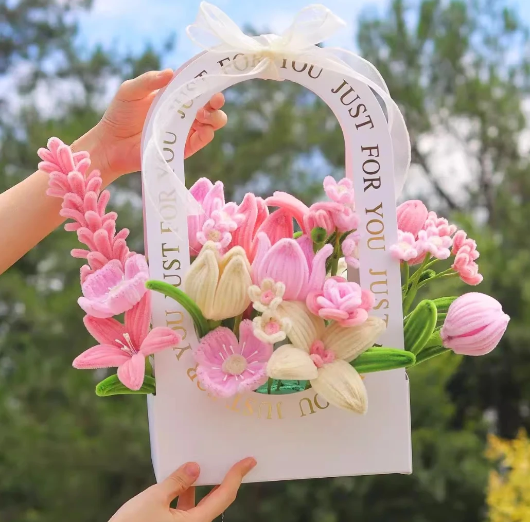 

Creative gift twist stick bouquet handmade diy material package homemade rose blue finished product 520 for girls