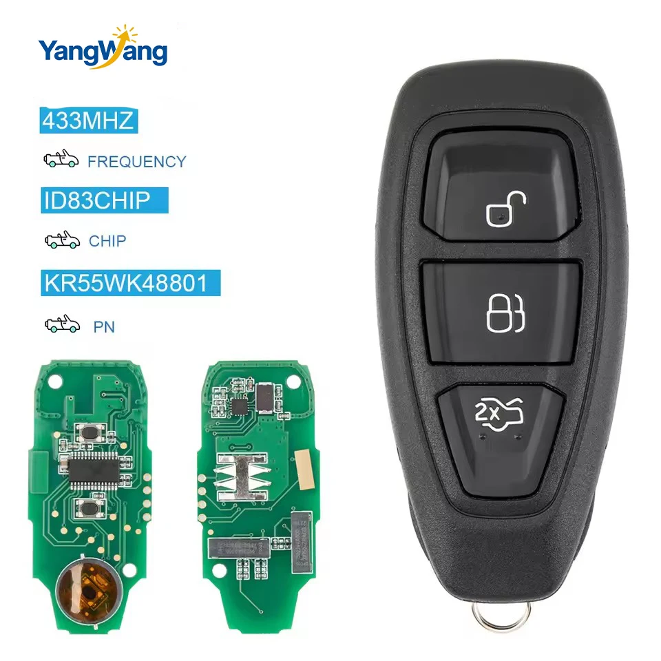 

YangWang KR5876268 ID49 KR55WK48801 4D63+/83 Chip 433MHz Smart Remote Control Car Key Fit for Ford Fiesta Kuga 2016 2017 2018