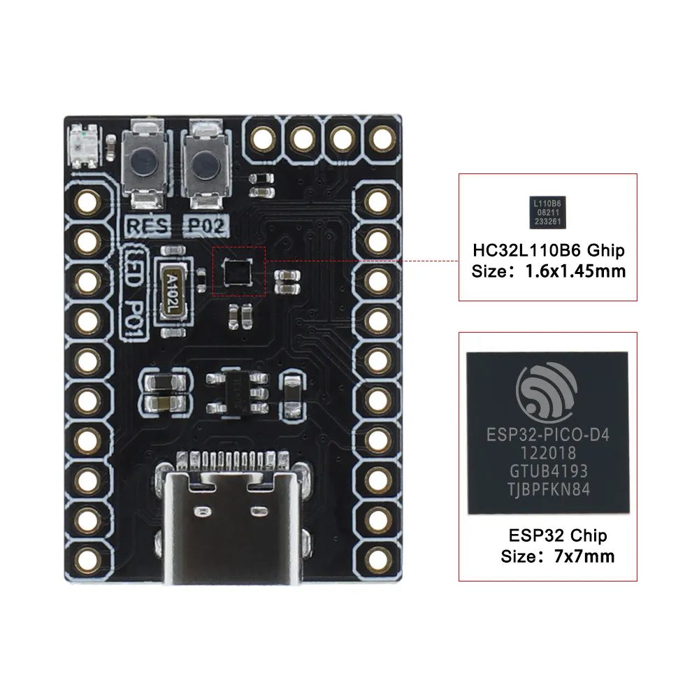 LILYGO T-HC32 Development Board with HC32L110B6 (CSP16) MCU - Compact Size