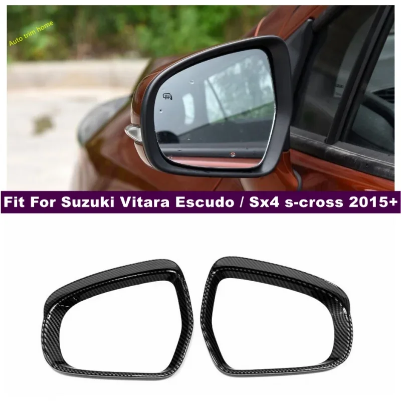 Car Rearview Mirror Rain Eyebrow Visor Shield Cover Trim For Suzuki Vitara Escudo / Sx4 S-cross 2015 - 2022 Exterior Accessories