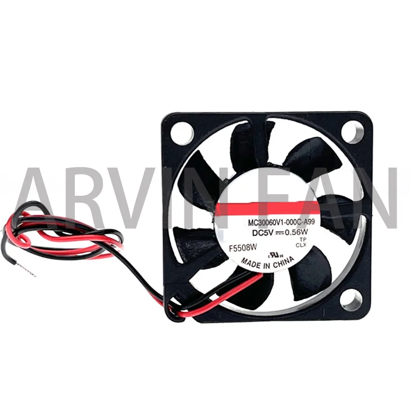 

5V Cooling Fan 30mm 3cm,MC30060V1-000C-A99 Slim 6mm 30X30X6mm 0.56W 9500RPM 4.9CFM 3006 VAPO Bearing Mini Micro Fans