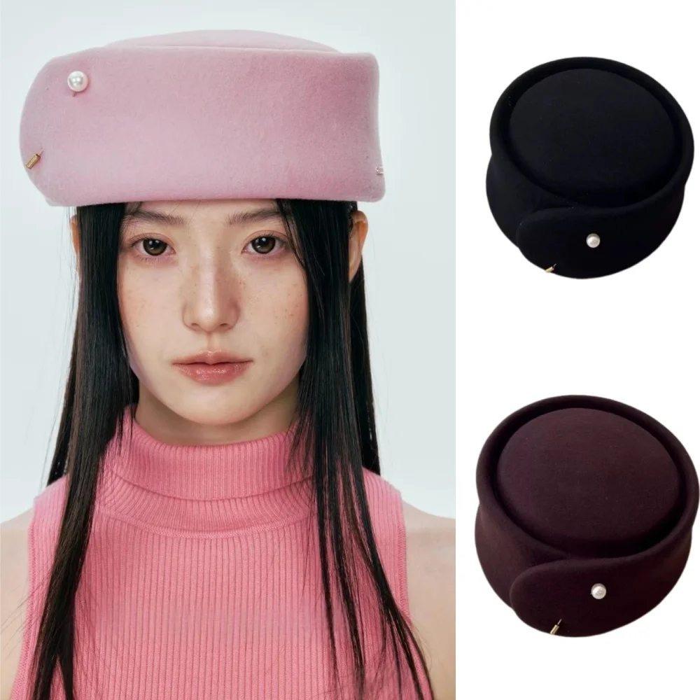retro-wool-pearl-decorative-beret-hat-for-women-elegant-fashionable-autumn-winter-cap-stylish-flat-top-non-folding-warm