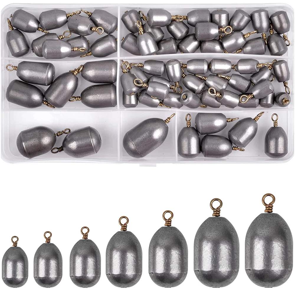 

Fishing Iron Weights Sinkers 27/65pcs Water Drop Shot Weight Bass Casting Sinker for Texas Rig Sinker Fishing Tackle Accessories