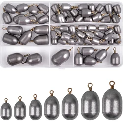 Ferro Pesos De Pesca Sinkers, Água Drop Shot, Bass Casting Sinker para Texas Rig Sinker, Equipamento de pesca Acessórios, 27 Pcs, 65Pcs