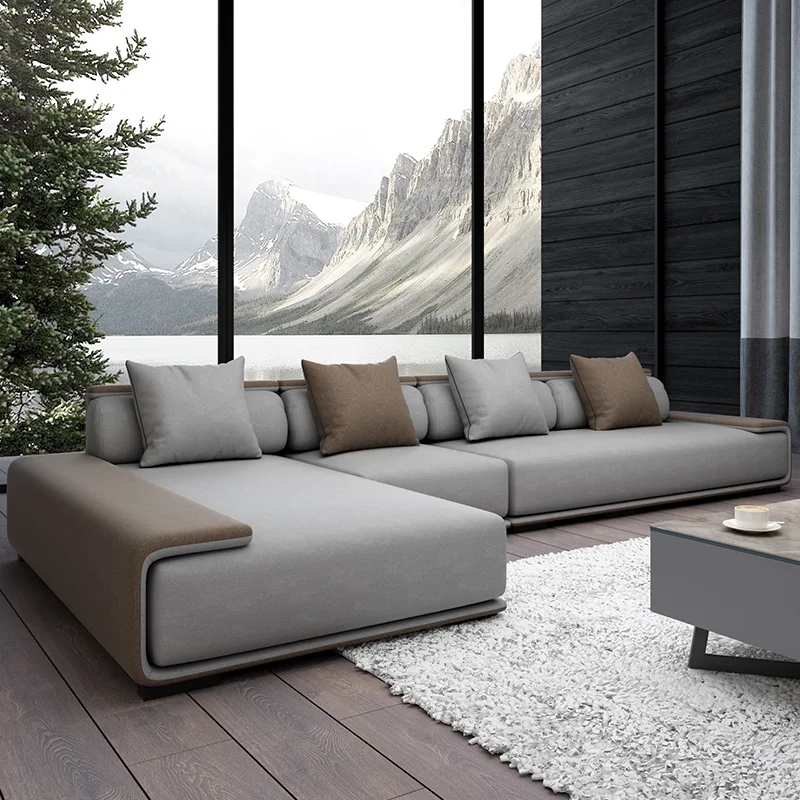Nordic fabric sofa living room size apartment combination removable and washable latex technology cloth sofa