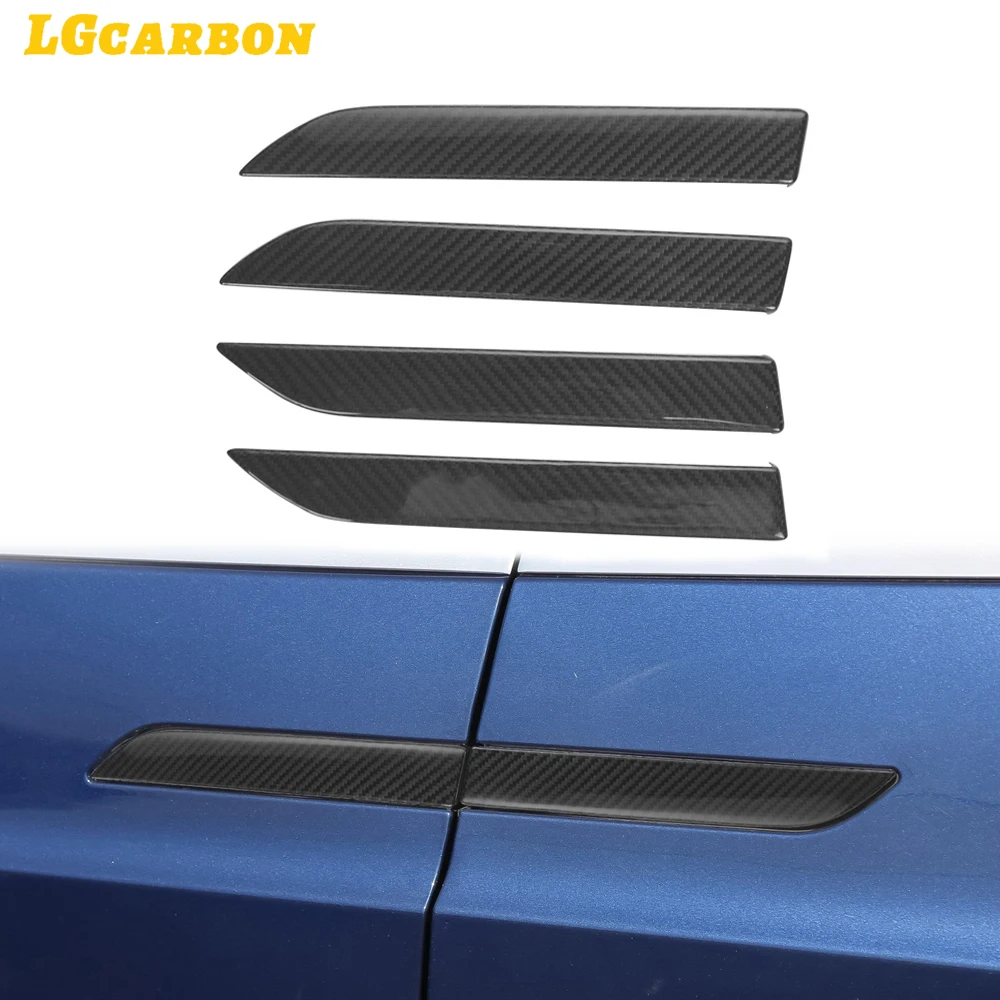 

LGcarbon 4 шт. черное глянцевое углеродное волокно для Tesla Model X SUV внешняя дверная ручка, крышка, наклейка