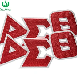 Iron on Patches for T-Shirt, Greek Glitter Letter, Delta Sigma Theta Sorority, 5 in 1913 Soror Stitch