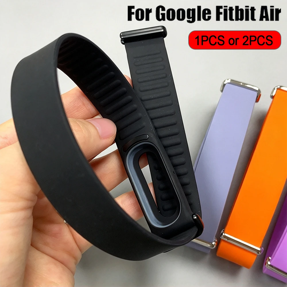 2Pcs Soft Silicone Loop Strap for Google Fitbit Air Active Band lightweight Replacement Bracelet for Fitbit Air Sport Wrist Band