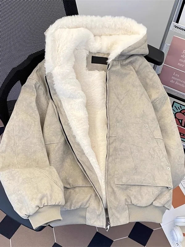 

Мужская рабочая одежда на подкладке из искусственного меха норки с капюшоном, дэт, мраморная основа, хлопковое пальто Mountain Eagle, верхняя одежда в американском стиле