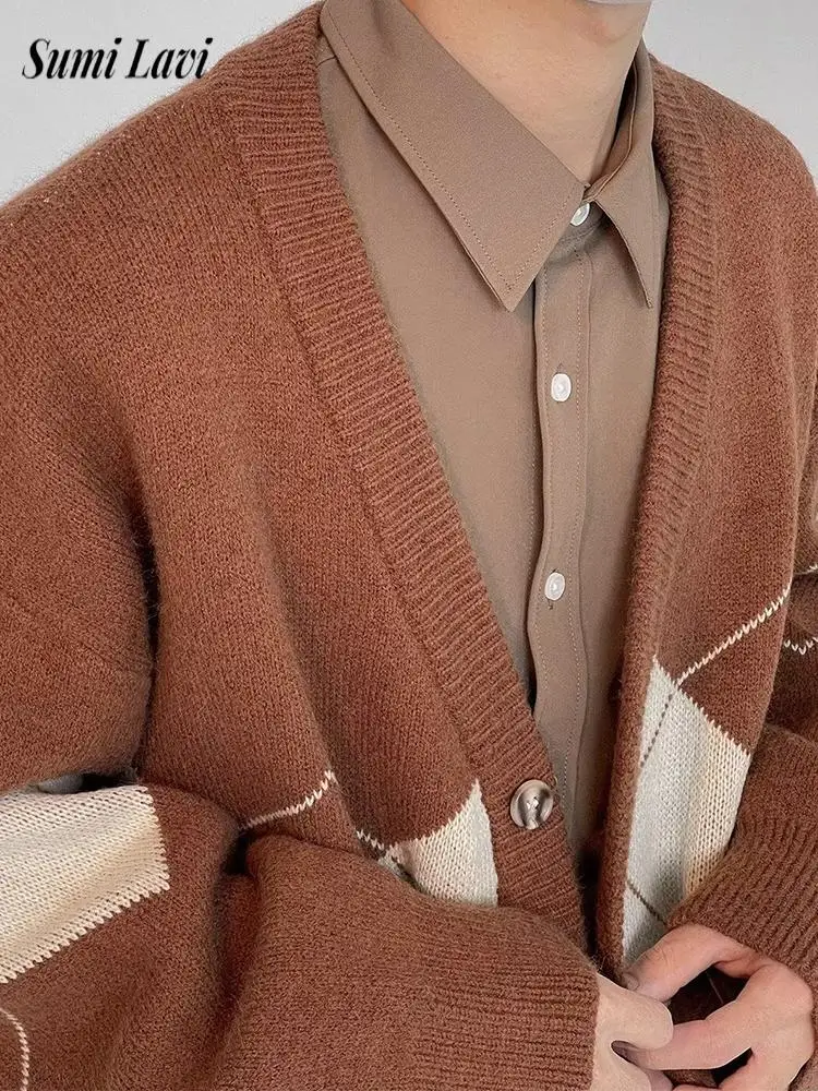 

Autumn Winter Daily Casual Sweater Mens Cardigans Knitting V Neck Long Sleeve Buttoned Sweatercoats For Men Fashion Knit Jacket