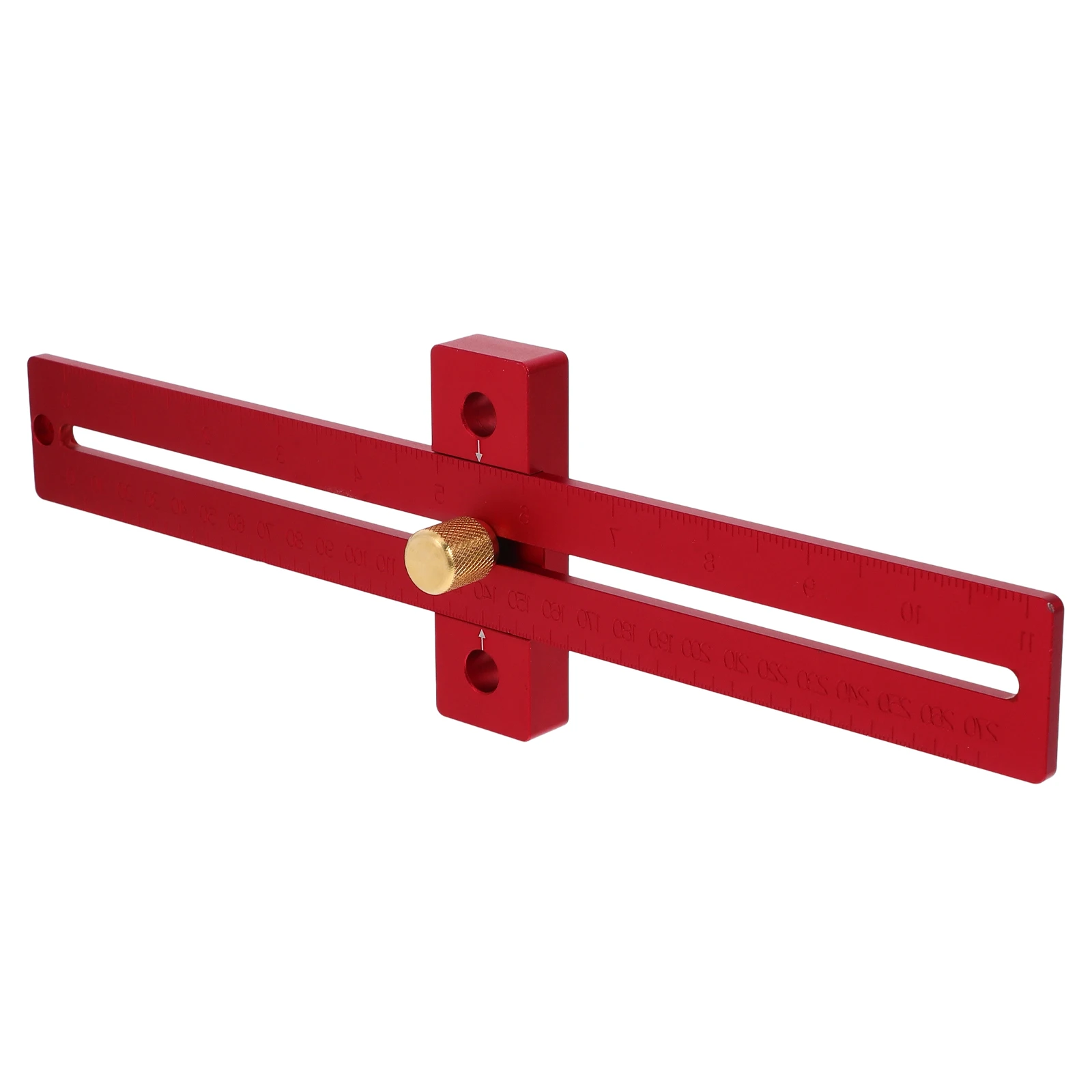 

Marking Gauge Woodworking Tool Measuring Ruler Red Aluminum Precision Scale Positioning Rule Adjustable Carpentry Manual