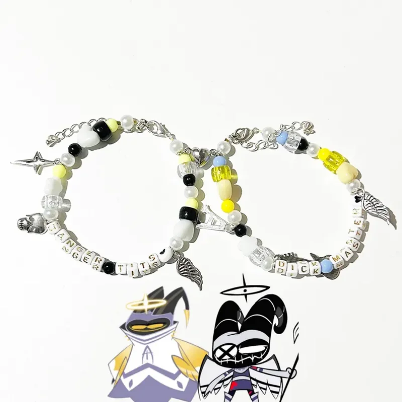 Adam & Lute Inspired Bracelets - Hazbin Hotel Matching Jewelry, Handmade BFF/Couple Accessories, Cute Fan Gift for Friends