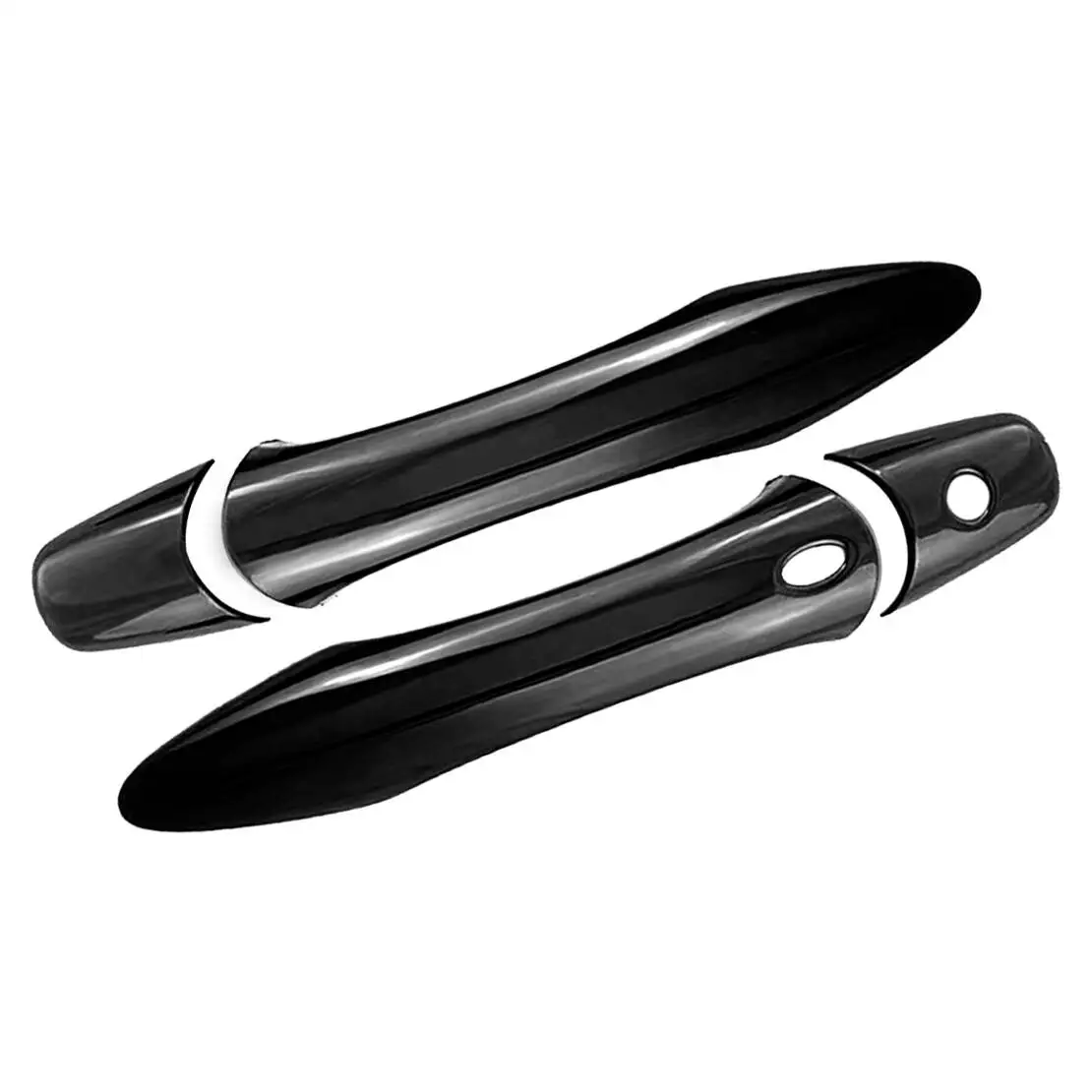 8pcs/set Exterior Door Handle Cover Trim with 2 Smart Key Hole Fit for Infiniti QX80 SUV 2014-2024 Glossy Black ABS