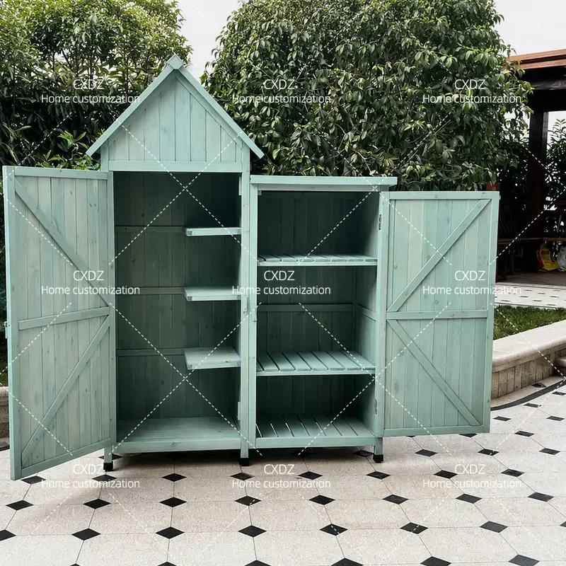 Large Outdoor Storage Cabinet Weatherproof Garden Tool Box Sunscreen Locker for Washing Machine Shoes and General Household