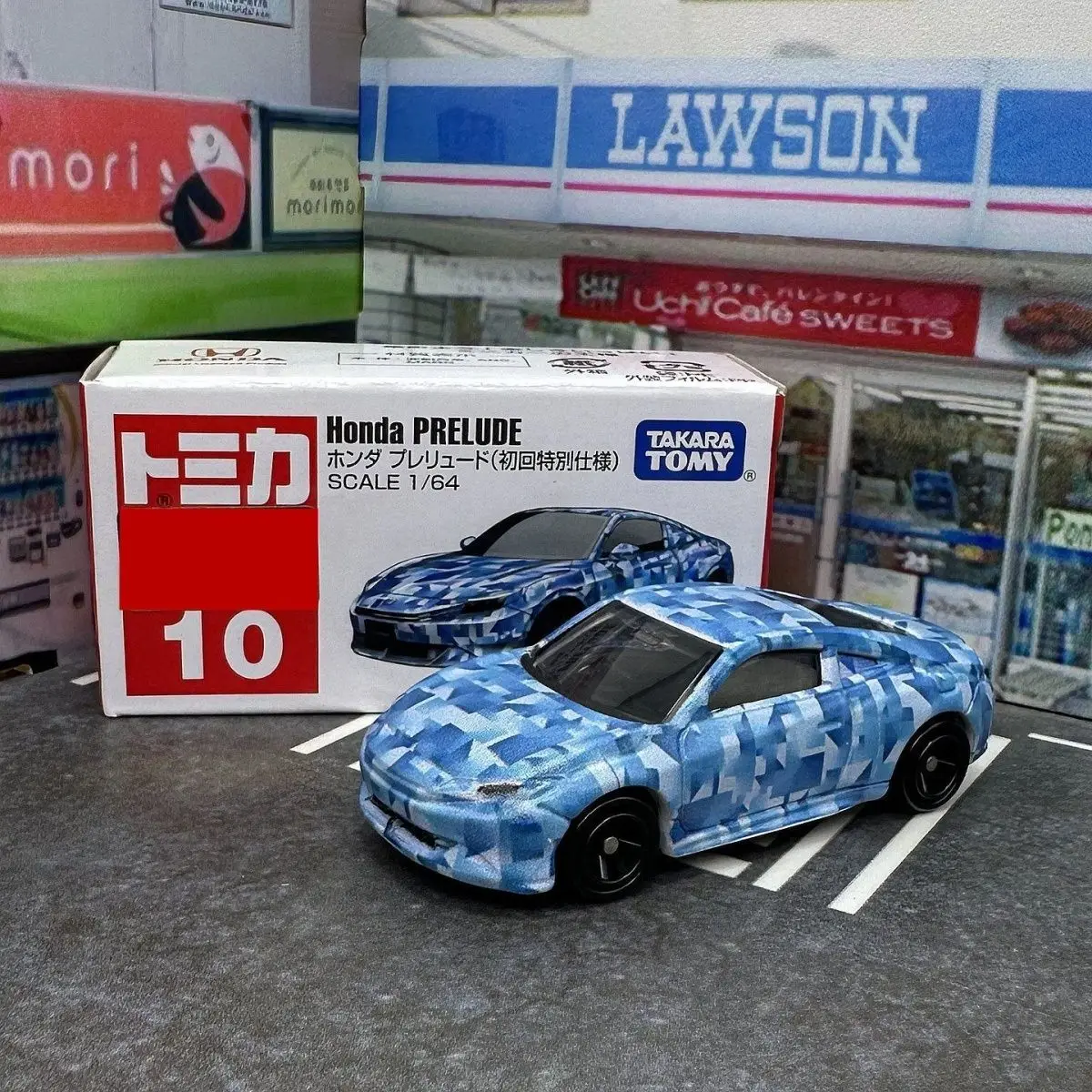 

TAKARA TOMY Official Blue Honda Prelude PRELUDE 10th Initial Release Red White Box Alloy Car Model Toy