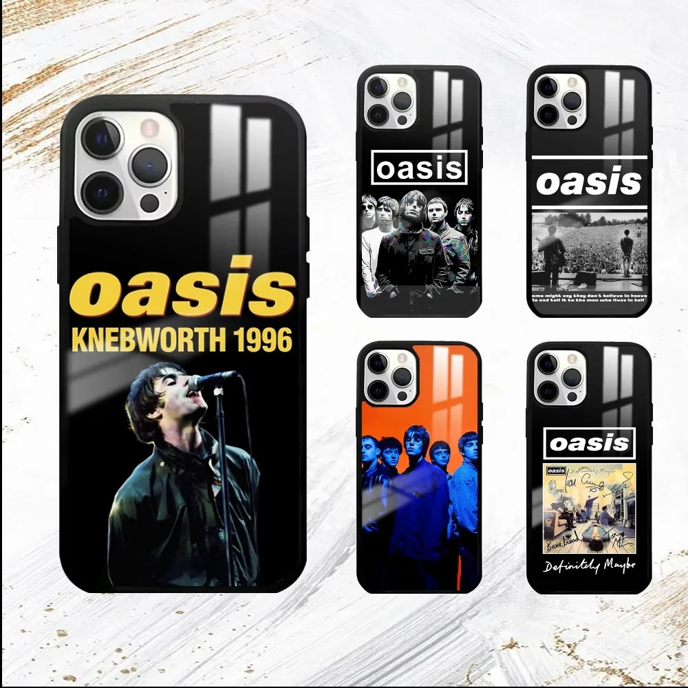 O-Oasis Band Phone Case For iPhone 16 15 14 13 12 11 Pro Max Plus Mini PC Fashion mirror phone case