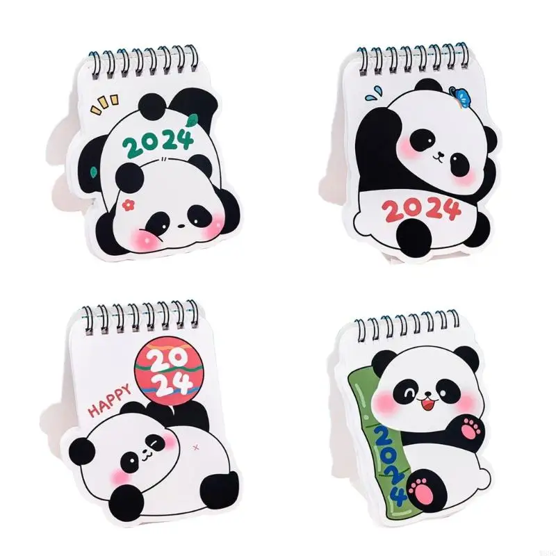 

W89C Mini Pandas Calendar Desk Desk Calendar 2024 Календарь календаря настольных компьютеров Декор Студент Календарь