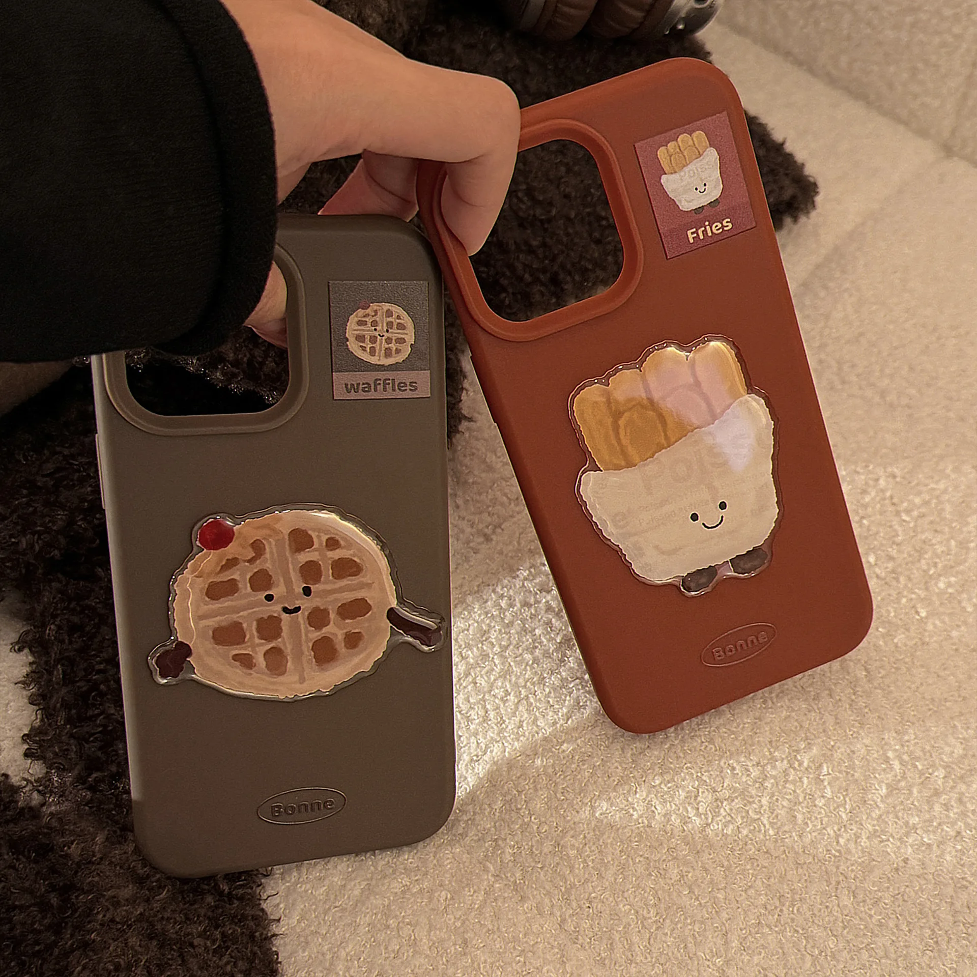 Luxury 3D Cartoon Delicious Food Coffee Pattern Phone Case For iPhone 17 16 15 14 13 12 Pro Max Shockproof Protective Soft Cover view 5