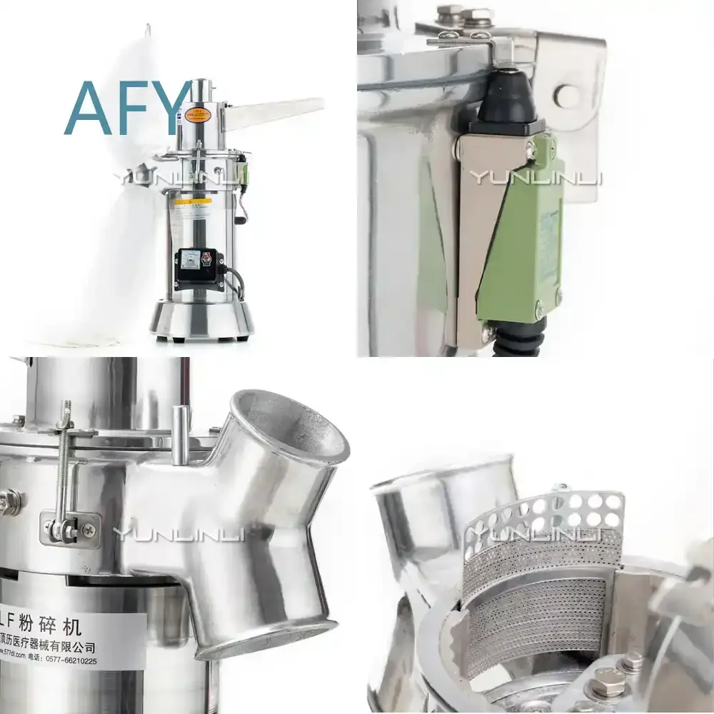 2025 New Continuous Crushing Machine for Chinese Medicinal Materials Grinder 3000W Stainless Steel Grinding Machine for Herb