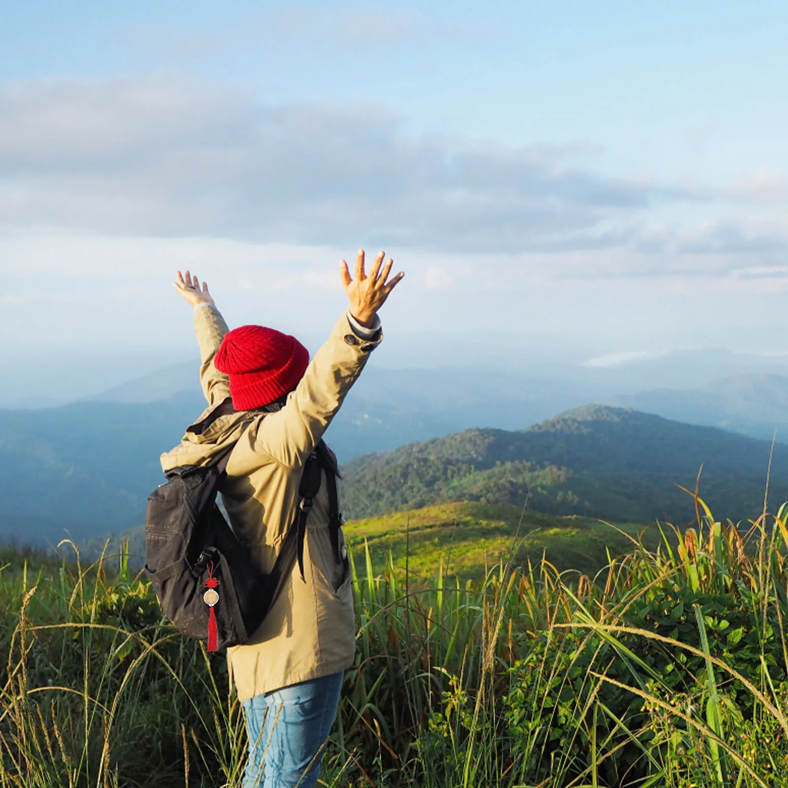 

10Pcs Chinese New Year Rabbit Coin Pendant Handmade Knot Hanging Ornament for Car Door Wall Spring Festival Decor