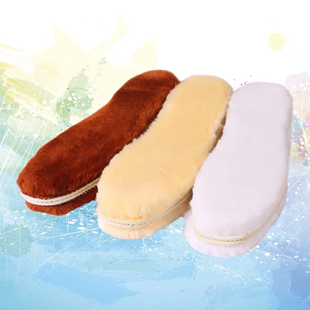 3 Pairs Warm Shoe Pads Sweat-resistant Cushions Winter Insoles Keep Skin-friendly Thicken Comfortable