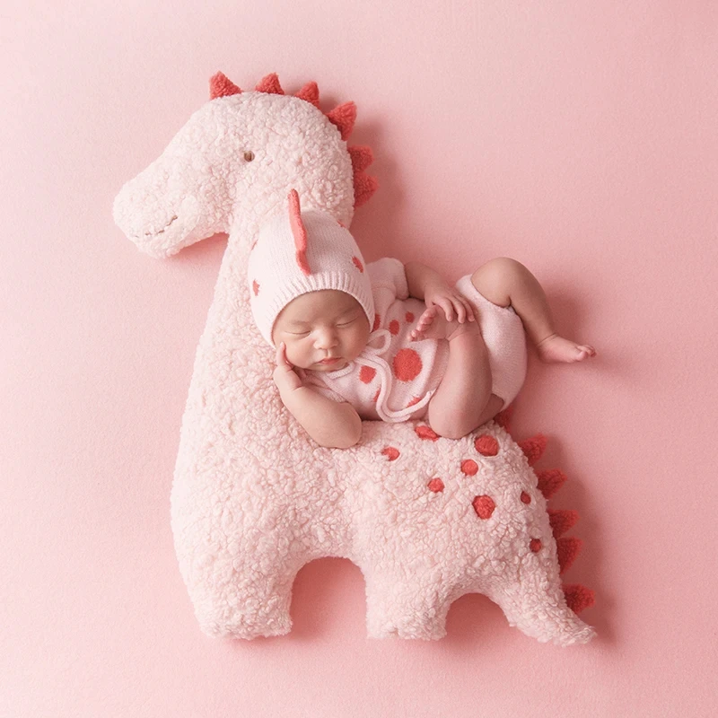 0-3 Month Baby Photography Props Plush Dinosaur Doll Infant Posing Prop Studio Baby Boy Girl Shooting Accessories