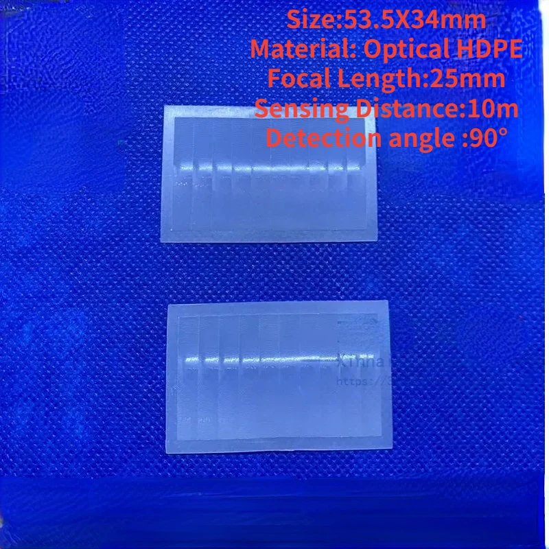 10PCS 53.5X34mm Optical PIR HDPE Human body Infrared Induction Fresnel Lens Focal Length Far Sensing Distance