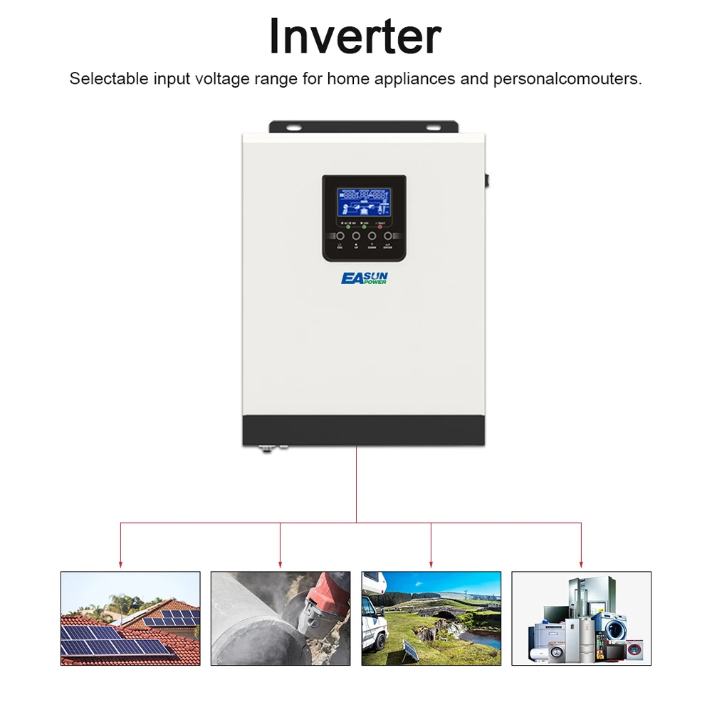 Inversor solar do inversor 24v 40a mpp t solar para casa sistema solar puro sinewave recharger solar controlador de bateria inversor