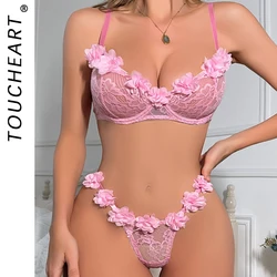 Lencería Sexy para mujer, conjunto de lencería sexual con medias, liga, ropa interior de lujo, sujetador femenino