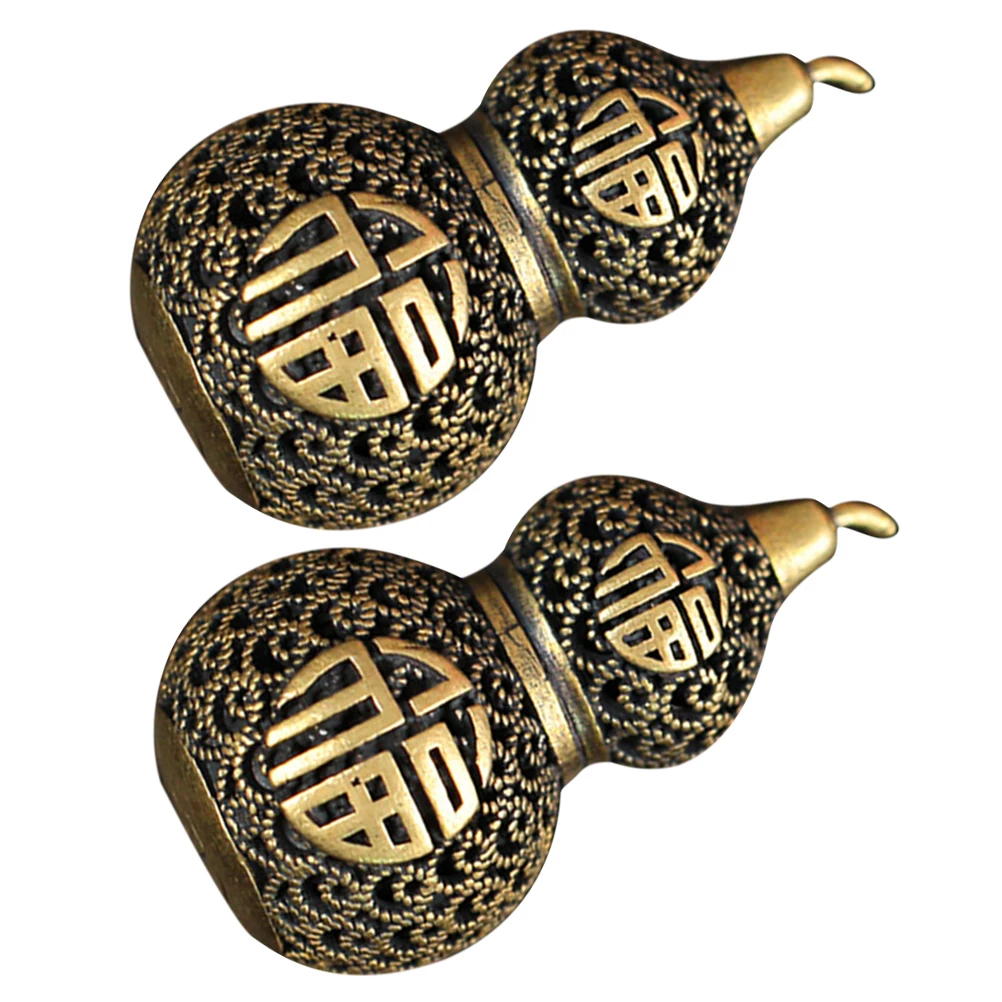 

2pcs Retro Hollow Gourd Brass Keychain Pendant DIY Jewelry Charms Bulk Accessories Creative Decorations for Bracelet Anklet