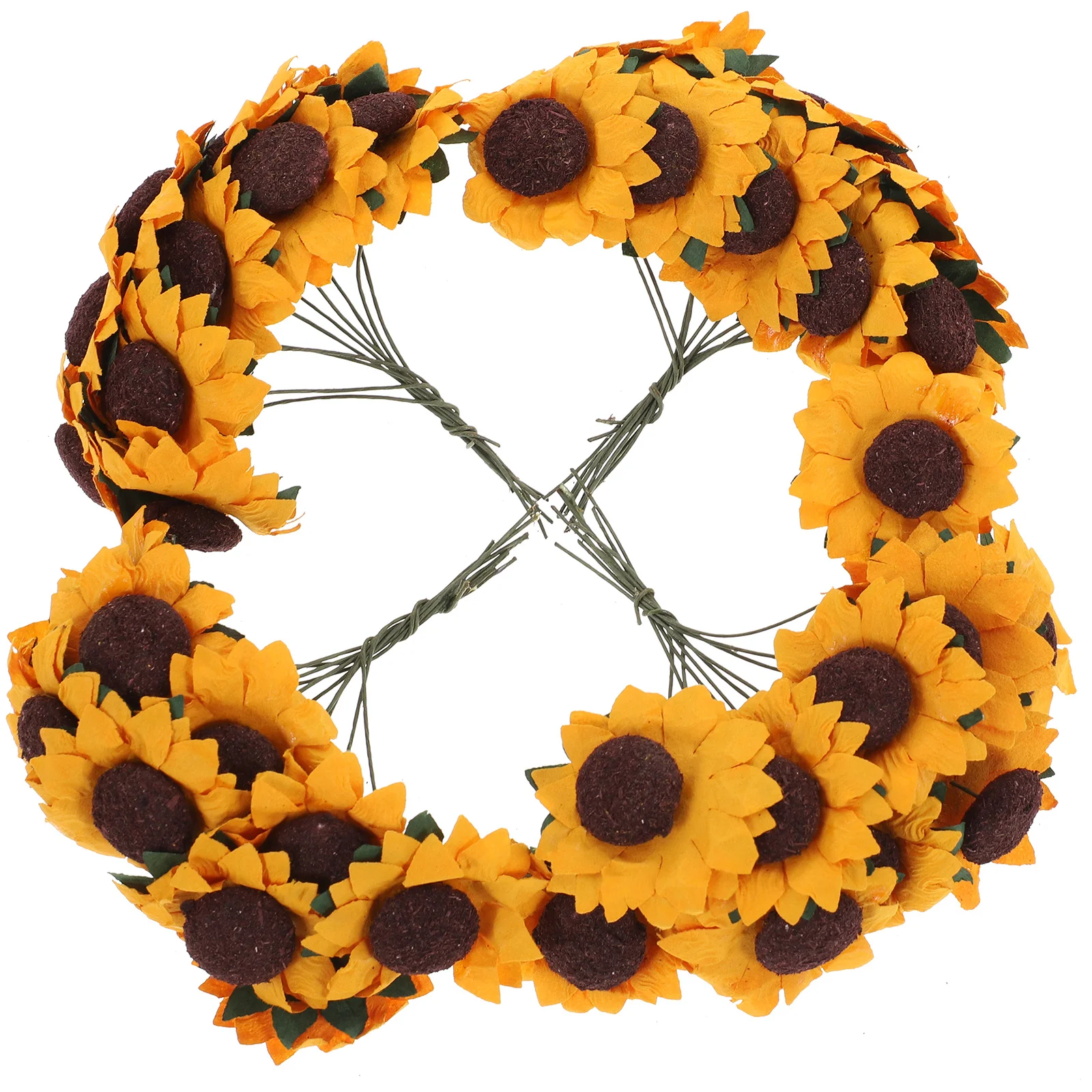 

100Pcs Artificial Sunflower Miniature Faux Sunflowers for Wedding Decor Craft DIY Projects Orange Artificial Flower