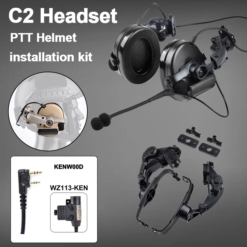 

WADSN II Detachable Headband, Silicone Earcups, Noise Hunting Sports, Tactical C2 Headset, Airsoft Accessories