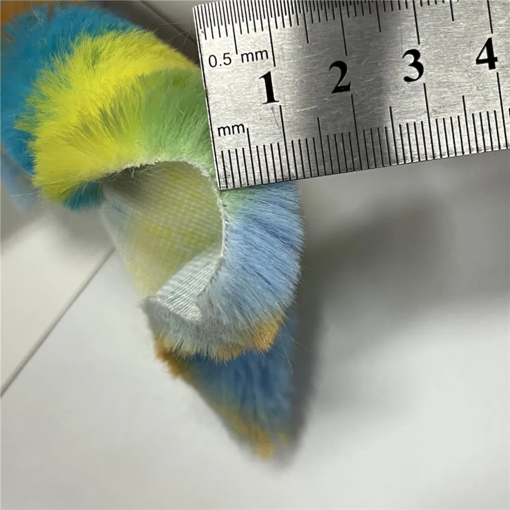 Artificial Rabbit Hair Color Strip 160x90cm Polyester Fiber Non Elastic Sewing Short Plush Mink Leather Fabric DIY Clothing