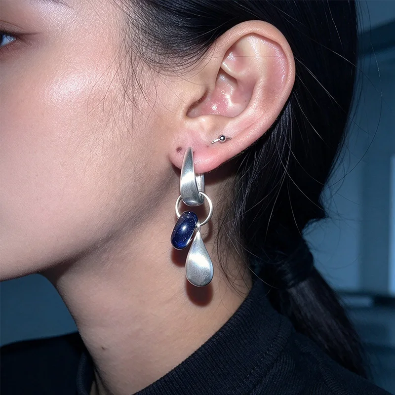 Galaxy Bead Dangle Ear Pendants, Jewelry Accessories for Women Men, Copper Alloy Material, Abstract Teardrop Shape Statement Ear