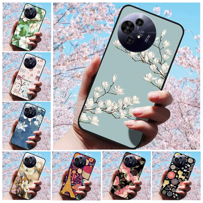 Para TCL 50 Pro NxtPaper 3D relieve flor en relieve Funda de silicona suave para TCL 50 NxtPaper 5G relieve en relieve Funda 50 50Pro Nxtpaper