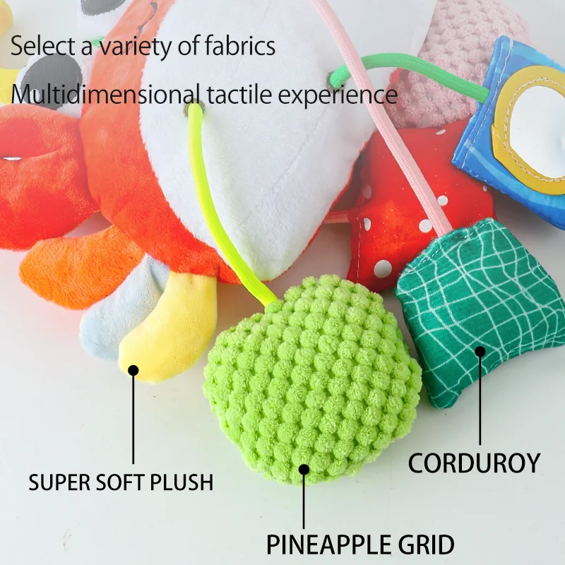 Baby pasgeboren pluche krab rammelaar speelgoed kinderwagen bed hangende bijtring magische spiegel bel greep rustgevend educatief zacht speelgoed